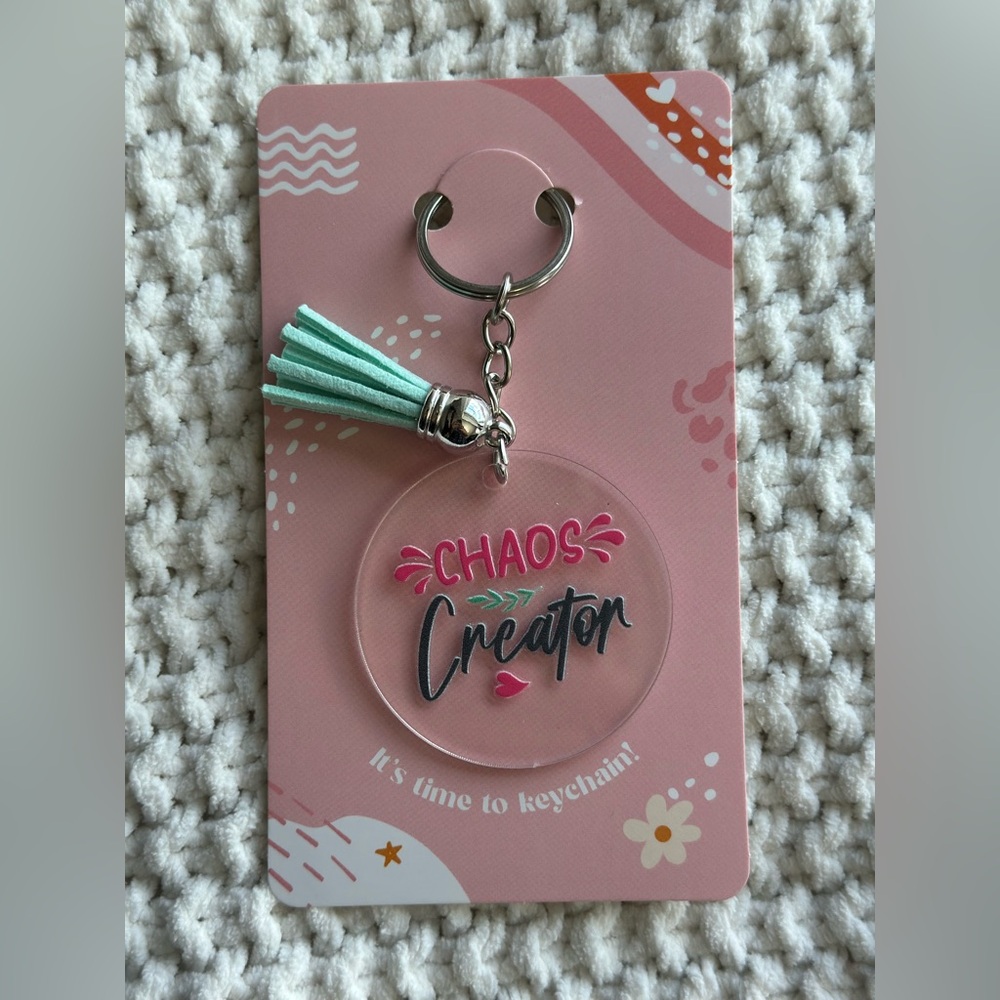 Chaos Creator Keychain with Mint Tassel - Homemade